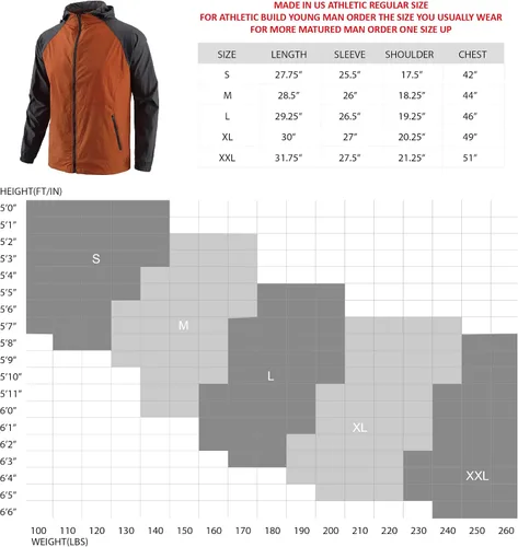 Vista 5 de DESPLATO Chaqueta de lluvia con capucha Anorak con capucha y resistente al agua para hombre