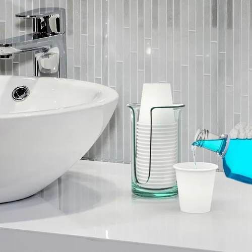 Vista 4 de Dealusy 200 tazas de café desechables de 3 onzas, tazas de enjuague bucal para baño, sin fugas, aptas para alimentos, mini taza de papel pequeña