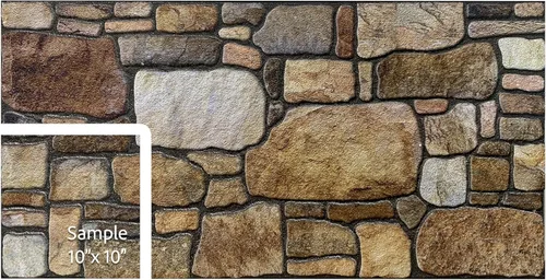 Vista 27 de Dundee Deco Paneles de pared 3D: revestimiento de pared marrón cobre con aspecto de piedra sepia, revestimiento de espuma de poliestireno