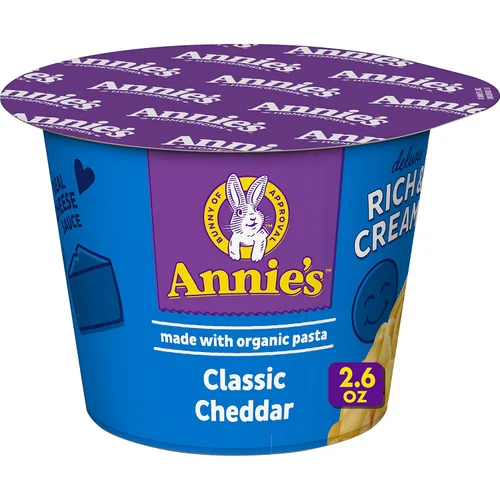 Vista 13 de Annie's Macarrones con queso cheddar blanco para microondas con pasta orgánica, 8 unidades, tazas de 2.01 onzas