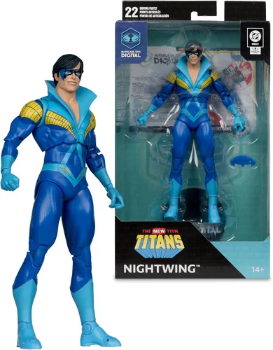 Vista 6 de McFarlane Toys - DC Direct Nightwing (Teen Titans) Figura de acción de 7 pulgadas con coleccionable digital