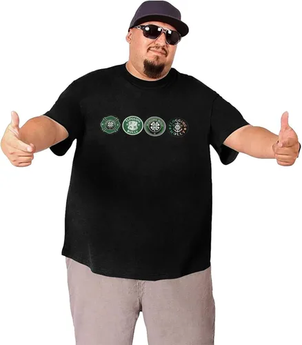 Vista 3 de Camiseta básica de manga corta para hombre, talla grande, para campamento