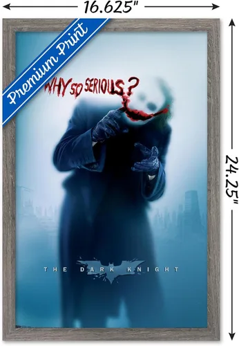 Vista 3 de Trends International DC Comics - Póster de pared de The Dark Knight - The Joker - Why So Serious, 14.725 x 22.375 pulgadas, versión enmarcada