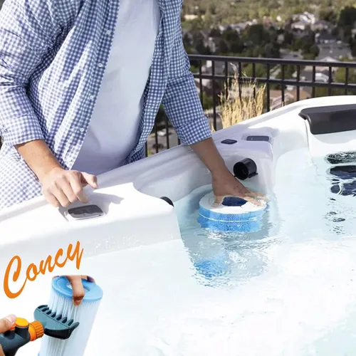 Vista 8 de Concy Limpiador de filtro de spa para bañera de hidromasaje y filtro de cartucho de piscina, conector de manguera de jardín, compatible con filtro