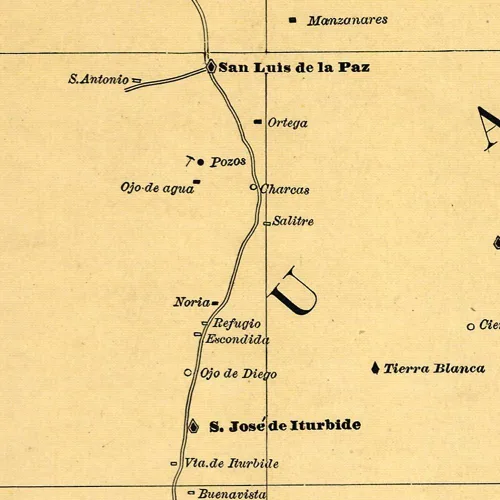Vista 7 de Mapa de queraetaro from Atlas mexicano Circa 1884 – 32" alta X 24" de ancho (813 mm Alta X 610 mm de ancho)