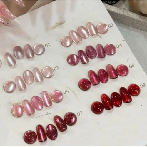 Vista 25 de Born Pretty - Esmalte de uñas de gel magnético 9D con purpurina reflectante, esmalte de gel holográfico de color gato magnético, juego de 7ml, 6