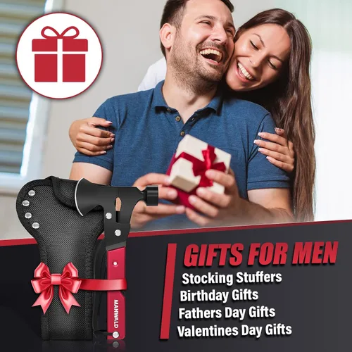 Vista 7 de Hacha Multiherramienta 15 en 1, Rellenos de Calcetín Navideño para Hombres Adultos, Accesorios de Campamento Equipo de Supervivencia, Herramienta