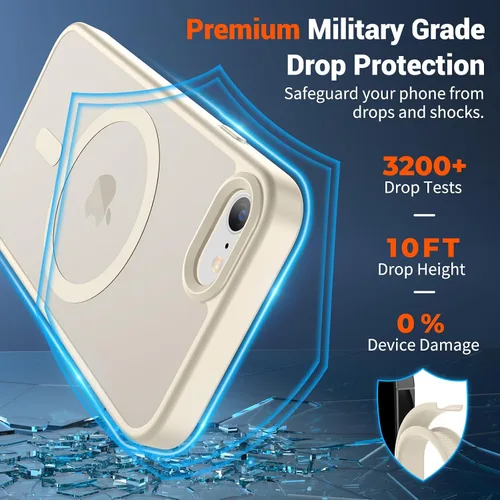Vista 3 de SUPFINE Funda magnética para iPhone SE 2022 (3ª)/2020 (2ª), iPhone 8 (compatible con MagSafe) (protección contra caídas de grado militar), funda