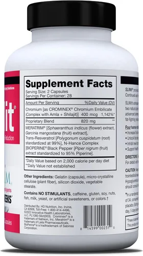 Vista 5 de Health Direct - SLIMit con Meratrim - Quemador de grasa natural para mujeres y hombres, píldoras de dieta de acción rápida para mujeres y hombres