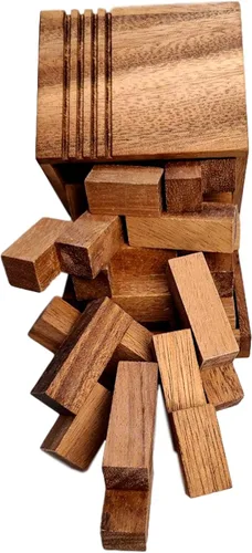 Vista 3 de Rompecabezas Duro para Adultos - Shippers Dilemma Z Wooden Brain Teaser.- 25 Piezas de Madera - Creative Crafthouse