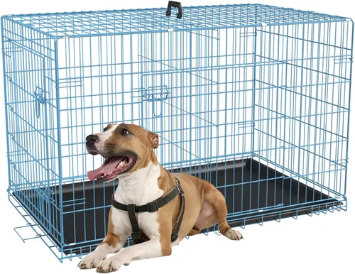 Vista 34 de [Usado] FDW Jaula para perros pequeños de 24 pulgadas plegable de metal con alambre para mascotas, doble puerta con panel divisor para interiores