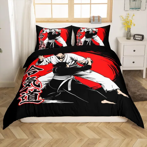 Vista 15 de Erosebridal Funda de edredón de madera con puerta de granero, juegos de ropa de cama estilo occidental, tamaño Queen, funda de edredón rústica