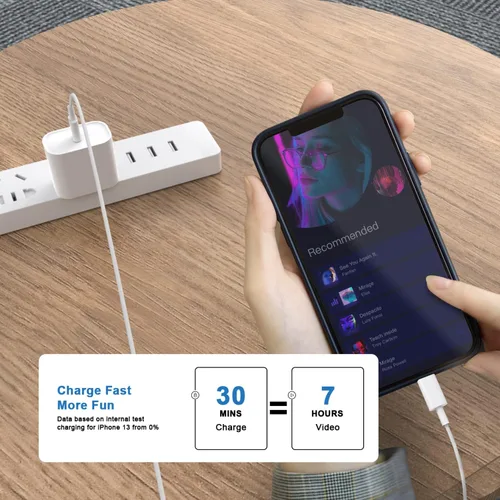 Vista 9 de Cargador para iPhone 17 Pro Max de carga rápida, bloque de carga rápida USB C de 40 W con cable de carga tipo C de 10 pies para iPhone 17/17 Pro/17