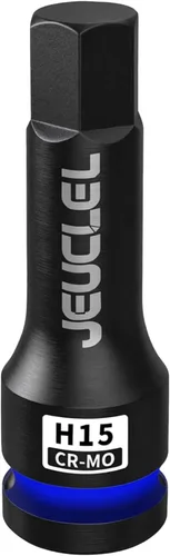 Vista 23 de Vaso de Punta de Impacto Hexagonal de 4mm, H4 Vaso Allen de Impacto de 1/2 Pulgada, Adaptador de Destornillador Hexagonal Alargado de Acero Cr-Mo