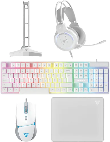 Vista 8 de FANTECH P51S - Paquete de auriculares con teclado y mouse RGB 5 en 1 con cable, color negro