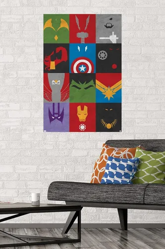 Vista 2 de Trends International Marvel Comics-Avengers-Minimalist Grid Mount Póster de pared