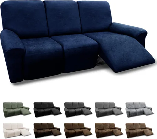 Vista 80 de Fundas para Sillón de 2 Piezas con Cojín en T, Fundas de Aspecto de Cuero para Sofá, Fundas para Sillas, Protector de Muebles Elástico, Funda