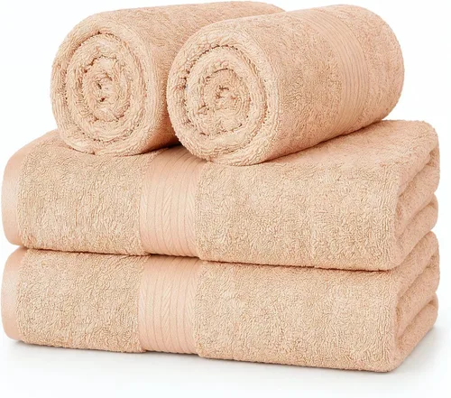 Vista 31 de Ample Decor Toalla de mano de 18 x 28 pulgadas, paquete de 6, 600 GSM, 100% algodón, certificado Oeko Tex, suave, absorbente, gruesa, duradera Beige