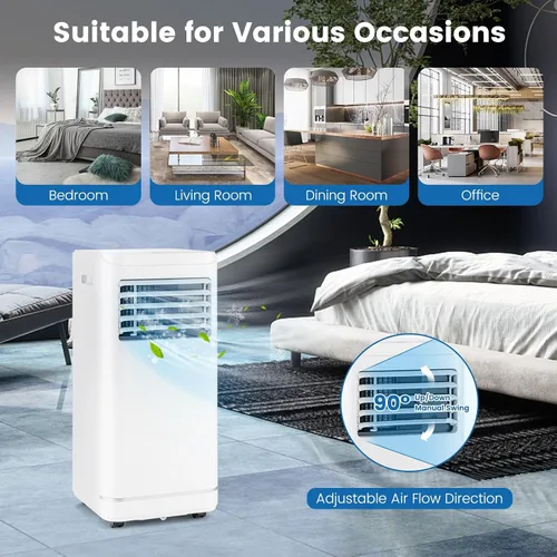 Vista 9 de KOTEK Aire acondicionado portátil para habitación de hasta 350 pies cuadrados, unidad de CA 3 en 1 de 10000 BTU para dormitorio