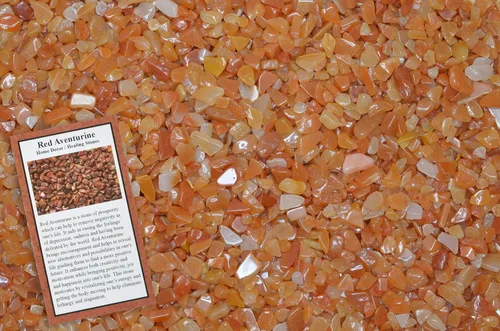 Vista 8 de Fantasia Materiales: 1 libra de piedras de tamaño de chip de aguamarina pulida con tarjeta de identificación