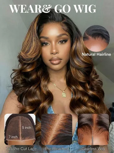Vista 204 de Beauty Forever Bye Bye Knots - Peluca de cabello humano ondulado sin pegamento, predepilada, 7x5, encaje frontal, cabello humano suelto Peluca