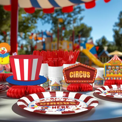 Vista 6 de Decoraciones de Fiesta de Carnaval y Circo - Centros de Mesa en Forma de Panal para Decoración de Cumpleaños de Circo - Decoración de Mesa