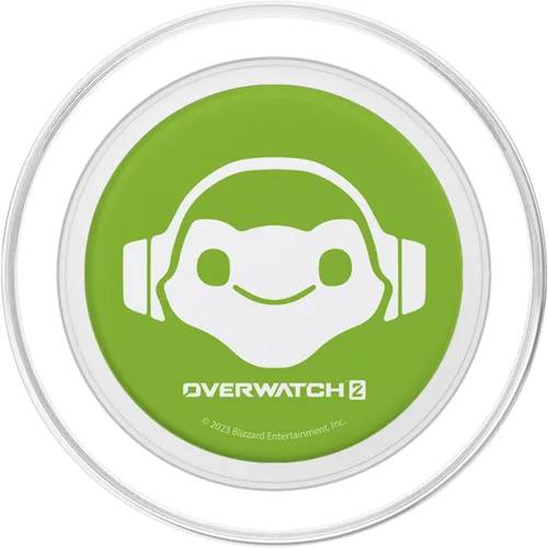 Vista 2 de Overwatch 2 Lúcio Green Frog Center Hero Icon PopSockets MagSafe PopGrip para iPhone