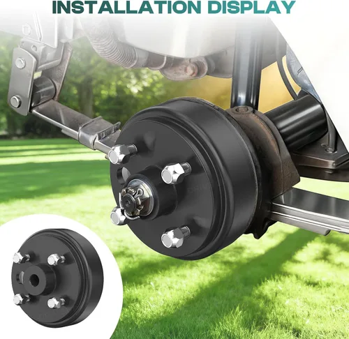 Vista 6 de Drive-up Conjunto de cubo de tambor de freno de carrito de golf para modelos EZGO TXT Electric 1982 en adelante sustituye al OEM 19186-G1, 2 paquetes