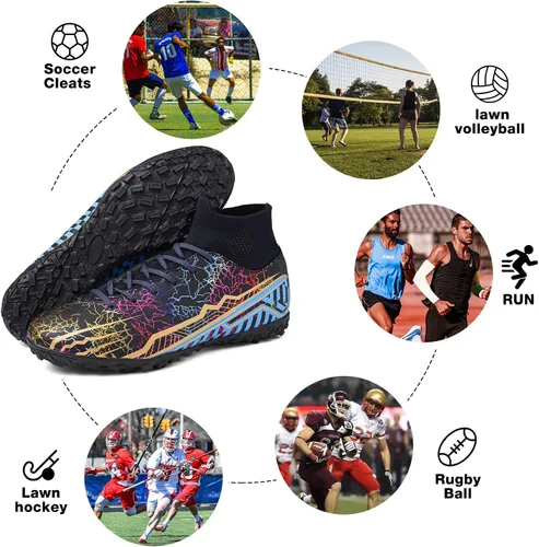 Vista 6 de CBUSTER Zapatos de fútbol al aire libre para hombre y mujer tacos de fútbol para niño grande AGTF
