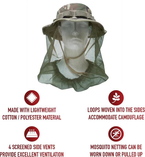 Vista 8 de Rothco Sombrero Boonie con mosquitera