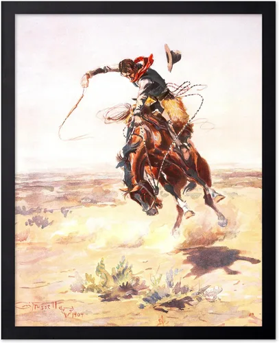 Vista 42 de Poster Master Póster vintage de The Lookout, estampado retro de vaquero, arte occidental, arte del salvaje oeste, arte de equitación, regalo