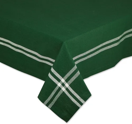 Vista 26 de DII - Mantel para mesa de comedor, estilo rústico, colección de manteles con rayas estilo francés, 60 x 84 pulgadas, color gris pardo/rojo