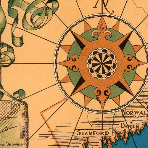 Vista 3 de Antiguos Maps Hermosa ilustración pictórica de Long Island, Nueva York alrededor de 1933 Queens, Nassau y Suffolk Póster impreso artístico
