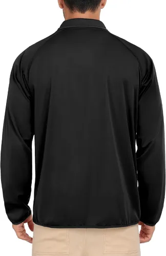Vista 3 de Little Donkey Andy Chaqueta de golf con cremallera corta para hombre Negro