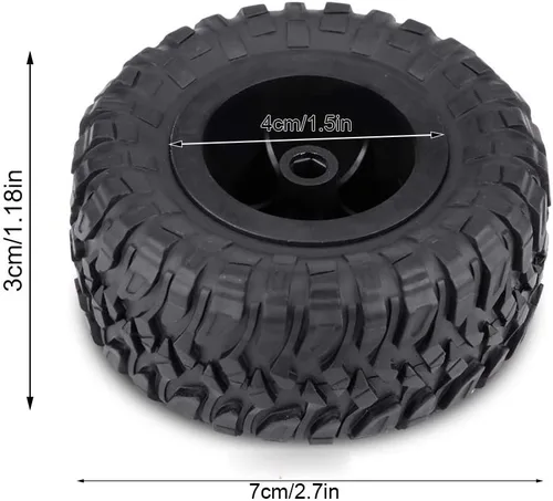 Vista 2 de 4pcs RC Crawler neumáticos, rueda plástica de goma para 1/16 RC coche 1.0 C24 actualizaciones
