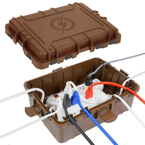 Vista 9 de Caja eléctrica grande para exteriores, impermeable, cubierta de cable de extensión IP54, resistente a la intemperie, protege la regleta