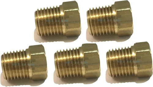 Vista 3 de Latón Cabeza Sólida HEX Plug 1/4" Macho NPT MNPT Combustible/Aire/Agua/Aceite/Gas WOG (Cantidad 01)