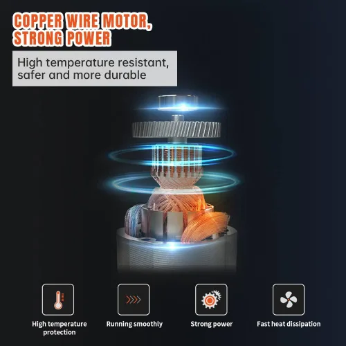 Vista 8 de TOAUTO - Compresor de aire PCP A3, diseño único vertical+carrete de alambre, parada automática, sin aceite/agua, 4500Psi/30Mpa, conector rápido