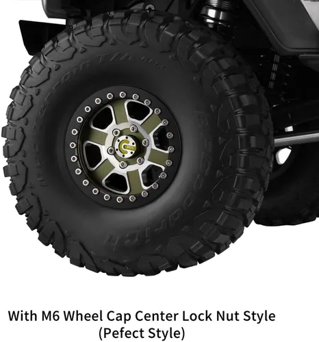 Vista 7 de DJX Juego de 4 llantas de 2.9 Beadlock para 1/6 RC Crawler Car Axial SCX6 JLU Wrangler (aceite)