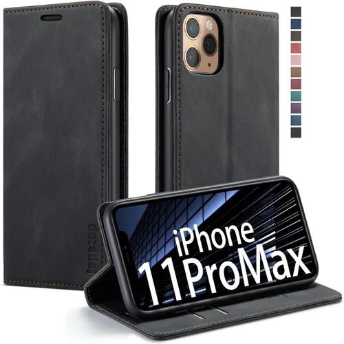 Vista 10 de japezop Funda para iPhone 11 Pro, iPhone 11 Pro funda tipo cartera para mujeres u hombres con [bloqueo RFID] soporte para tarjetas de crédito, funda