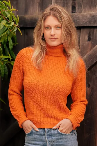 Vista 6 de Suéter de cuello alto naranja para mujer, otoño, para parejas, de gran tamaño, cosplay, disfraces de Halloween
