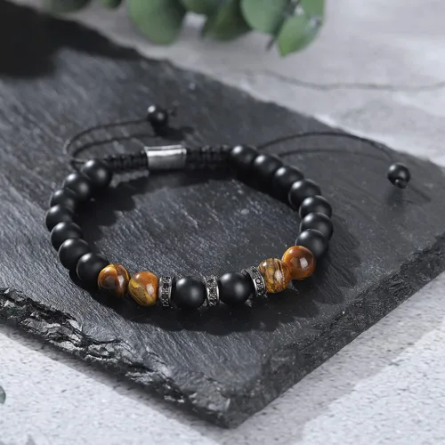 Vista 4 de Pulseras de cuentas para hombre, novio, marido, mi hombre, mi amor, hijo, nieto, hermano, aniversario, cumpleaños, graduación, día del padre, regalo