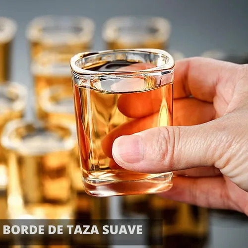 Vista 5 de Paquete de 30 Vasos de Chupito de Base Pesada al Por Mayor, Juego de Vasos de Chupito Cuadrados de 2.2 oz, Vaso de Chupito de Espresso Transparente