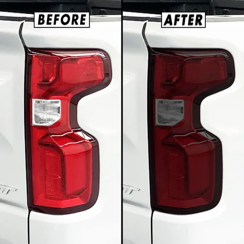 Vista 7 de SlickMod Tinte de humo de vinilo precortado para luz trasera Chevy Silverado 2019-2022 (1. luz trasera, 20% humo oscuro)
