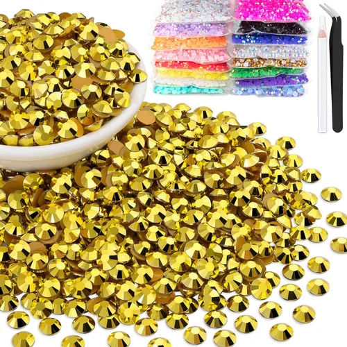 Vista 43 de 15000 diamantes de imitación de resina de 0.079 pulgadas a granel, diamantes de imitación de gelatina redondos negros con parte trasera plana, gemas