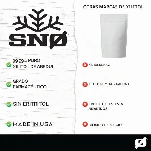 Vista 3 de SNØ Edulcorante de xilitol de abedul puro, sustituto del azúcar, bolsa