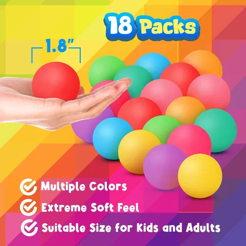 Vista 4 de Pelotas estrujables para el estrés: 18 unidades de mini bolas antiestrés para niños y adultos Soft Dough Ball Squishy Fidget Toy, Slow Rising