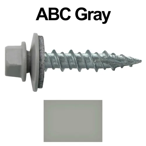 Vista 3 de Tornillos para techos de metal gris ABC 10 x 1 - Cabezal hexagonal - Arandela EPDM - Arandela de arranque automático/roscado - 1 bolsa - 250