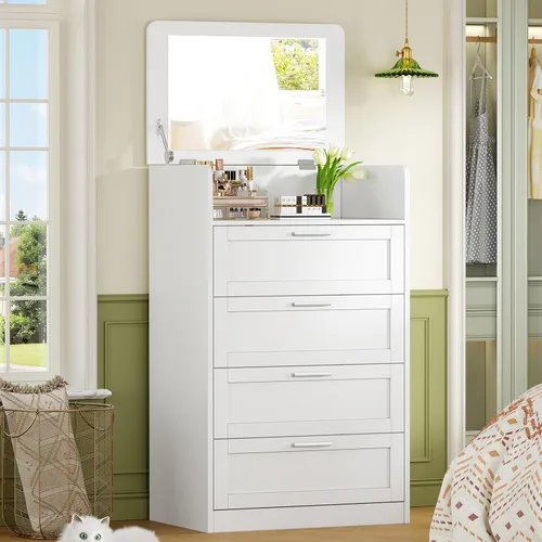 Vista 16 de TEENFON 55" Dresser for Bedroom with 6 Drawers, Black Dresser with Metal Slide, Bedroom Dressers, Wood Dressers & Chests of Drawers for Bedroom