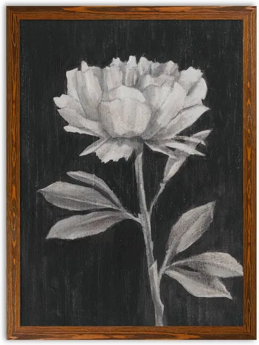 Vista 44 de Renditions Gallery- Lienzo enmarcado con flores blancas y negras Flores blancas y negras 1 juego/marco negro